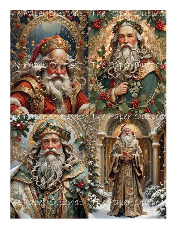 CHRISTMAS VINTAGE SANTA 2024 Digikit digital printable digital santa claus christmas xmas illustration ThePaperOutpost paper outpost shop