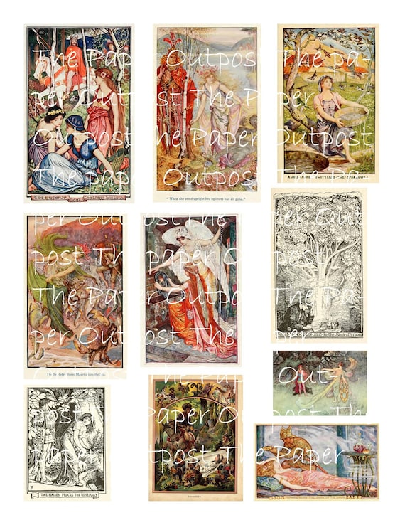 Medieval & Magical digital printable kit digital kit digi kit digikit fantasy medieval times vintage antique illustrations the paper outpost