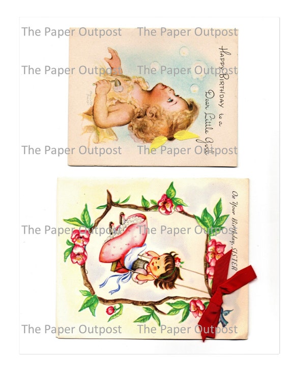 2. Vintage Greeting Cards Digital Printable Kit Digital Kit Digikit Digi Kit Old Cards Card Images Vintage ephemera
