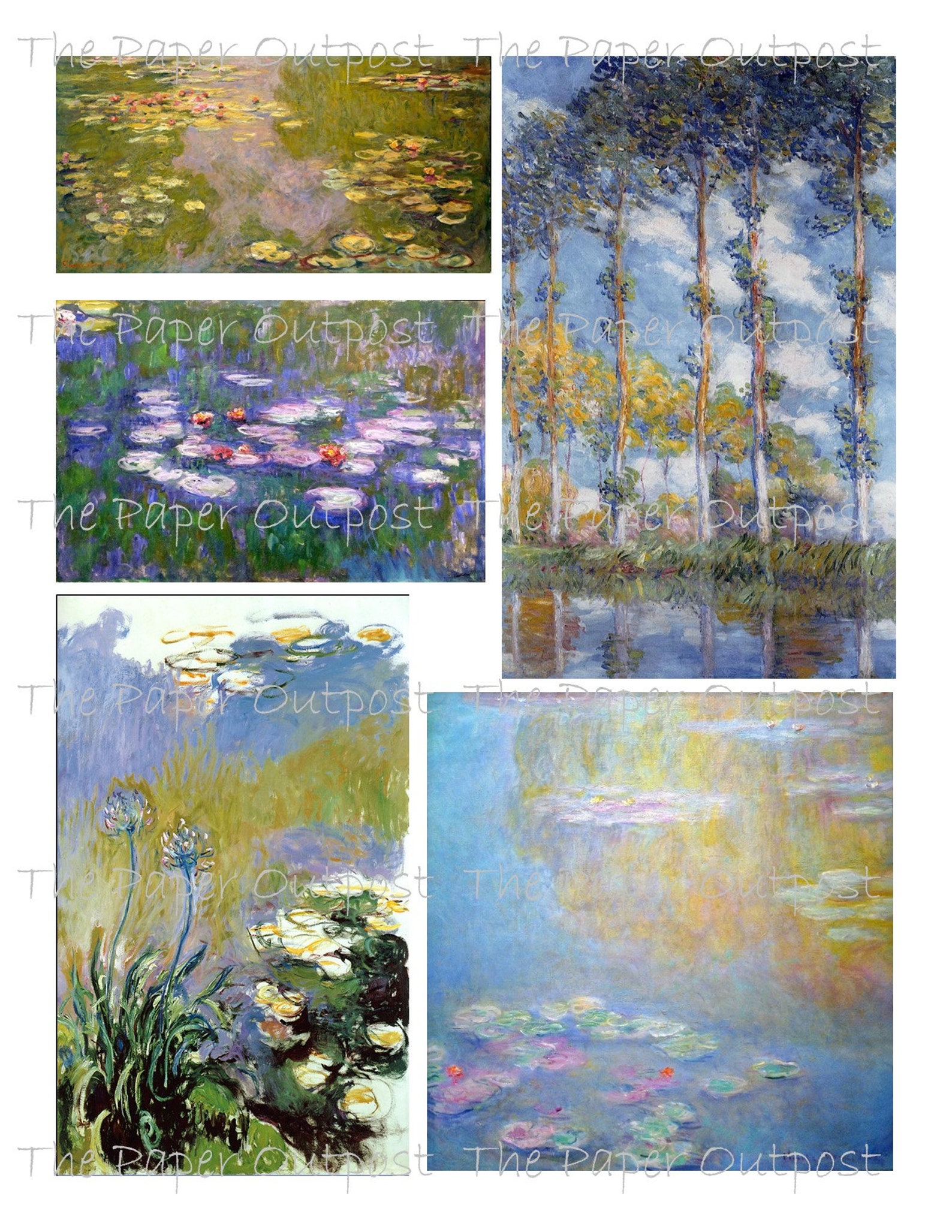 MONET'S PAINTINGS Digikit Digital Printable Printables - Etsy