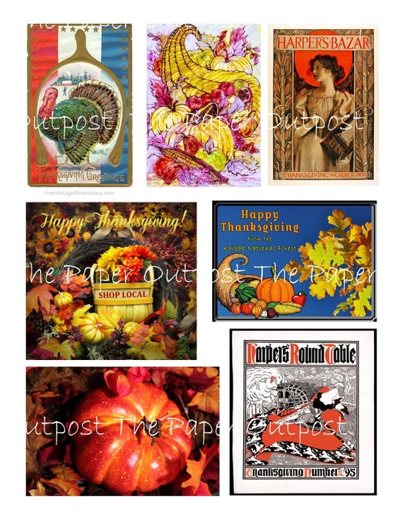 Thanksgiving 2022 Vintage Digikit digital kit digital printable digital happy thanksgiving dinner pumpkins ThePaperOutpost the paper outpost