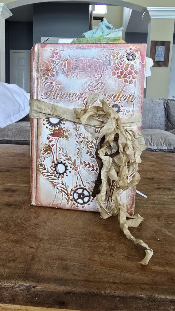 BOTANICAL JUNK JOURNAL for Sale! Vintage Style! Embossed Copper Cover! Made by Pam at The Paper Outpost! :)