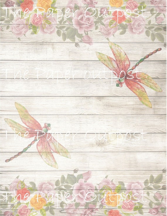 Dragonfly Garden Signature Pages Digikit Digital Printable Background dragonfly dragon fly dragonflies digikit Paper Outpost ThePaperOutpost