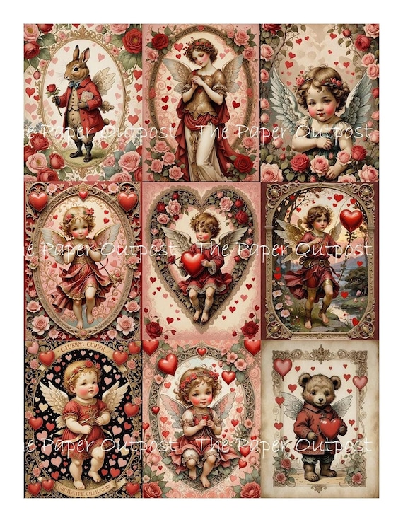 Valentine 2025 Digikit digital printable digital valentines day, cupid, hearts, valentine's day ThePaperOutpost paper outpost shop pam