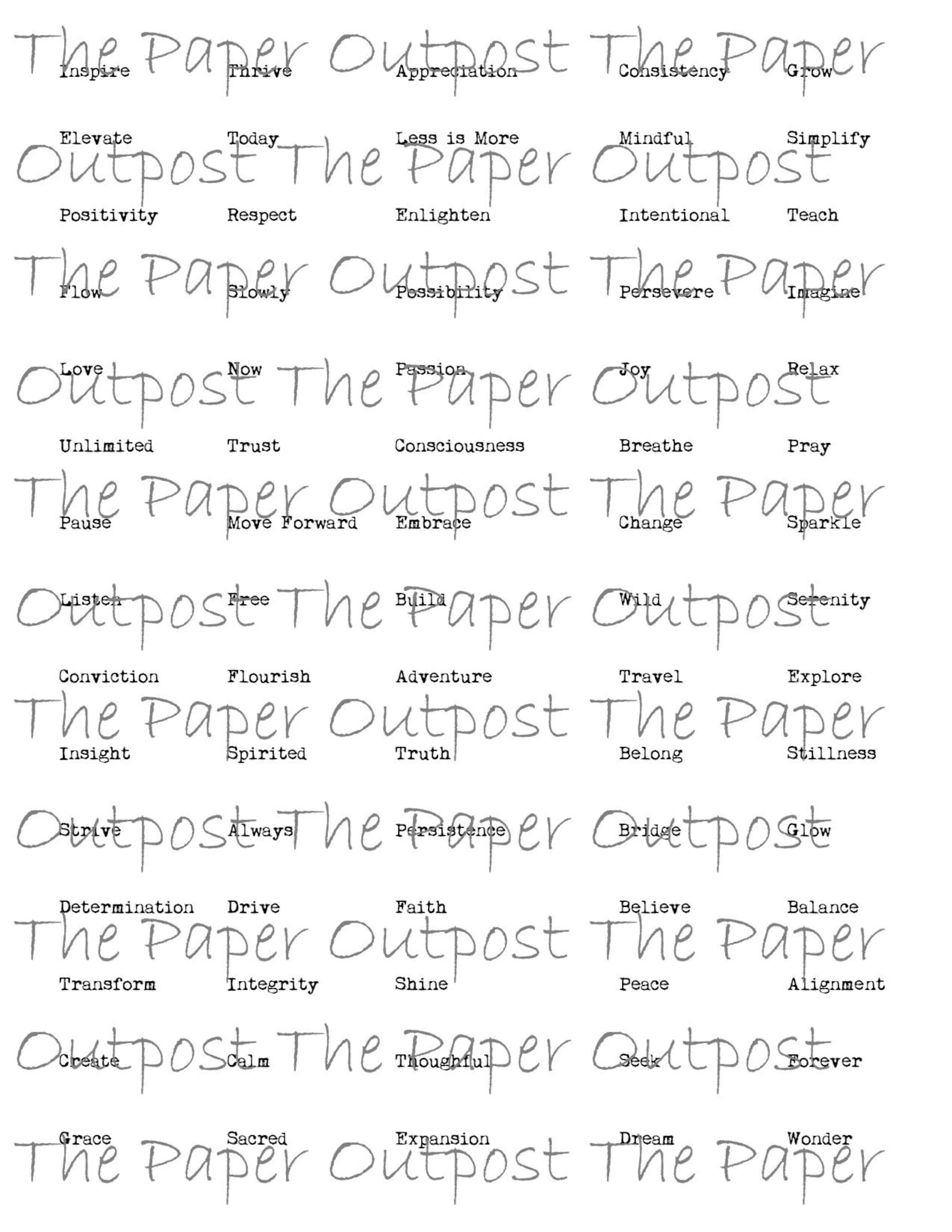 Positive Words Digital Printable Kit Digi Kit Digikit - Etsy