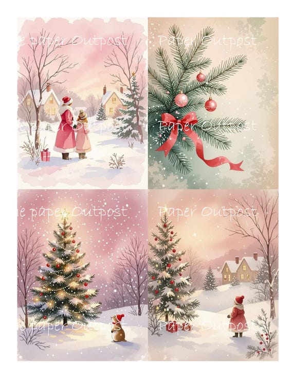 CHRISTMAS PINK 2025 Christmas Images: Printable Digital Kit (Digital Download) The Paper Outpost