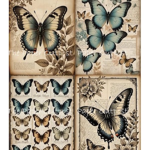 ENTOMOLOGIE PAPILLON Digikit étiquettes papillon numériques imprimables numériques, papillons, ailes ThePaperOutpost papier boutique pam
