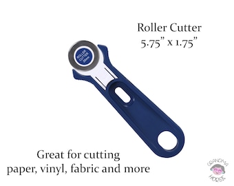 Rotary Fabric Cutter, Cutting Roller, Quilting, Craft Cutting Tool, 9" x 7" Cutting Mat with Roller Cutter and Shear, Heavy Duty Cutting Mat