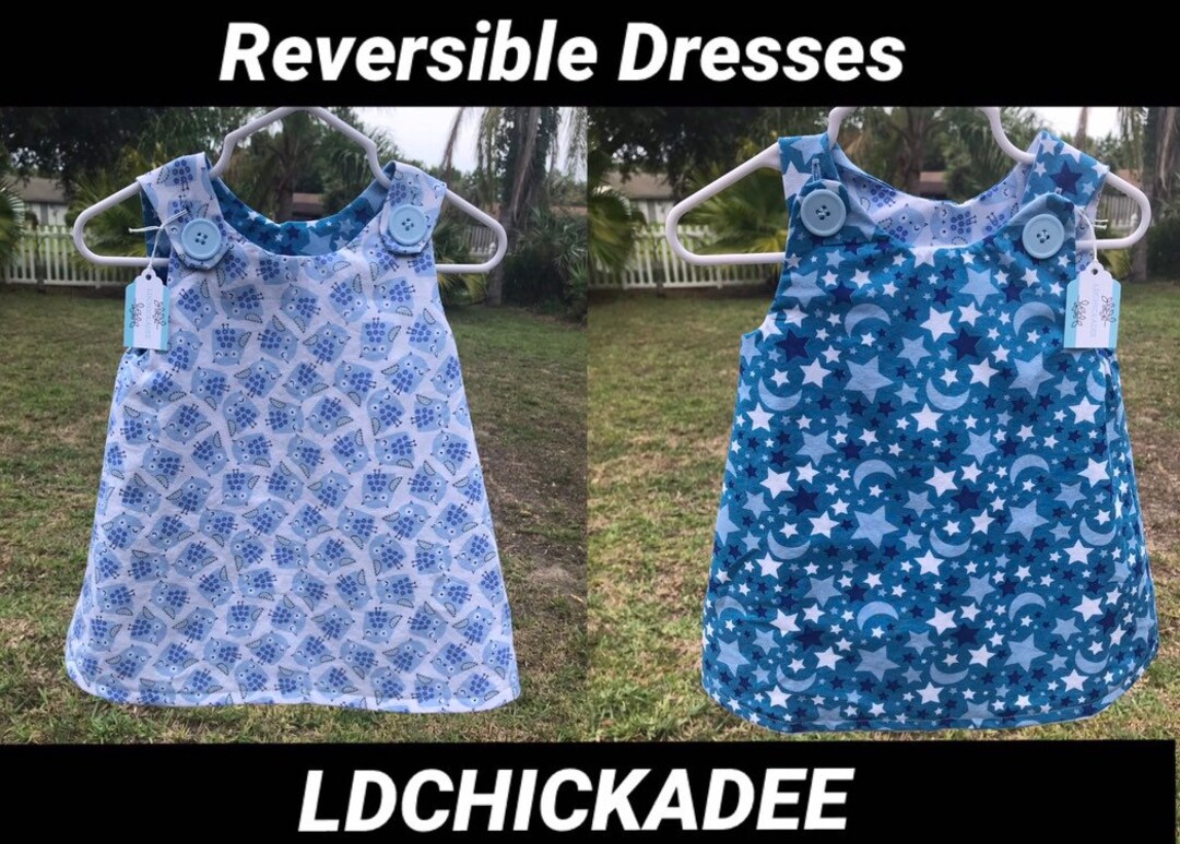 Baby Girl Jumper Dress in Blue Stars and Owls 6 12 Months Etsy