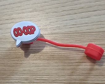 D9-Delta Sigma Theta Straw Topper | DST Sorority Gift|Crimson & Cream Straw Charm|Reusable Cup Accessory|Divine 9 Paraphernalia