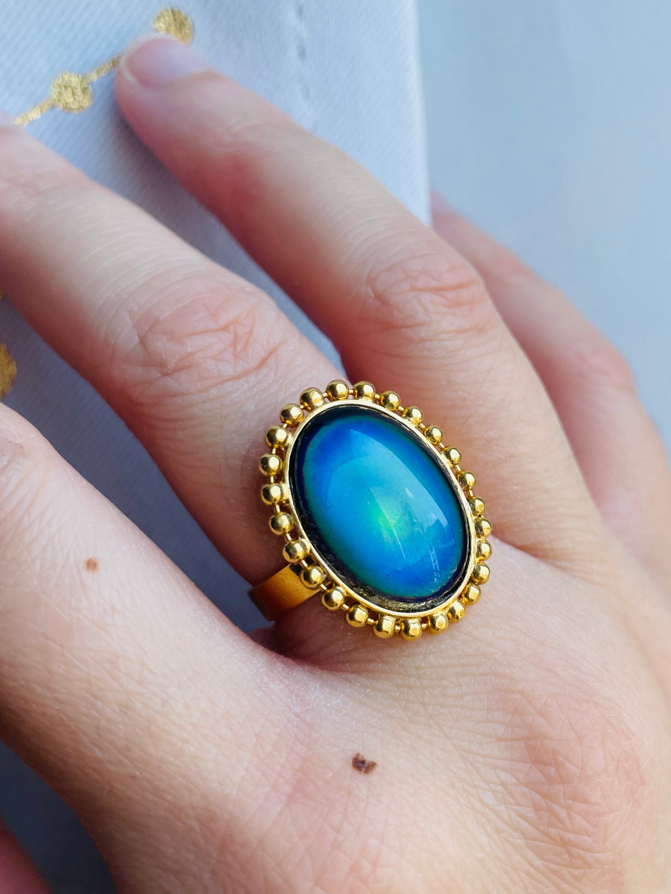Anillo cambia de color Etsy Espa a