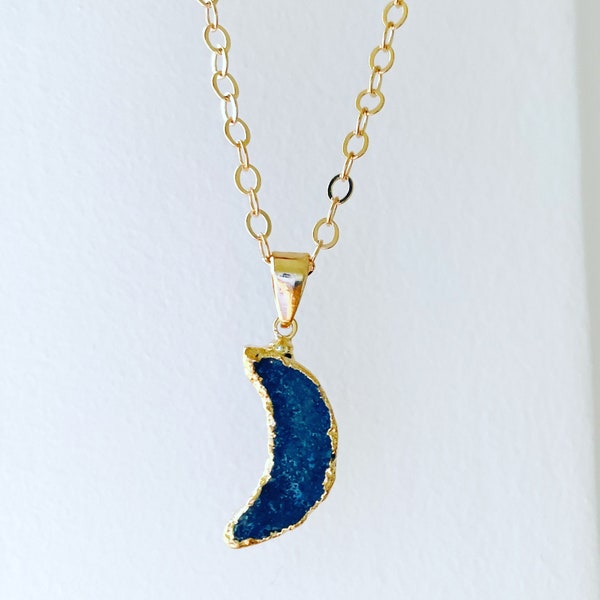 Collier lune druzy