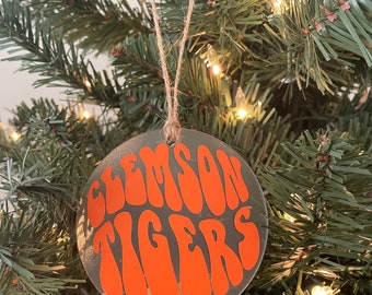 Clemson Tigers 3in frosted acrylic ornament