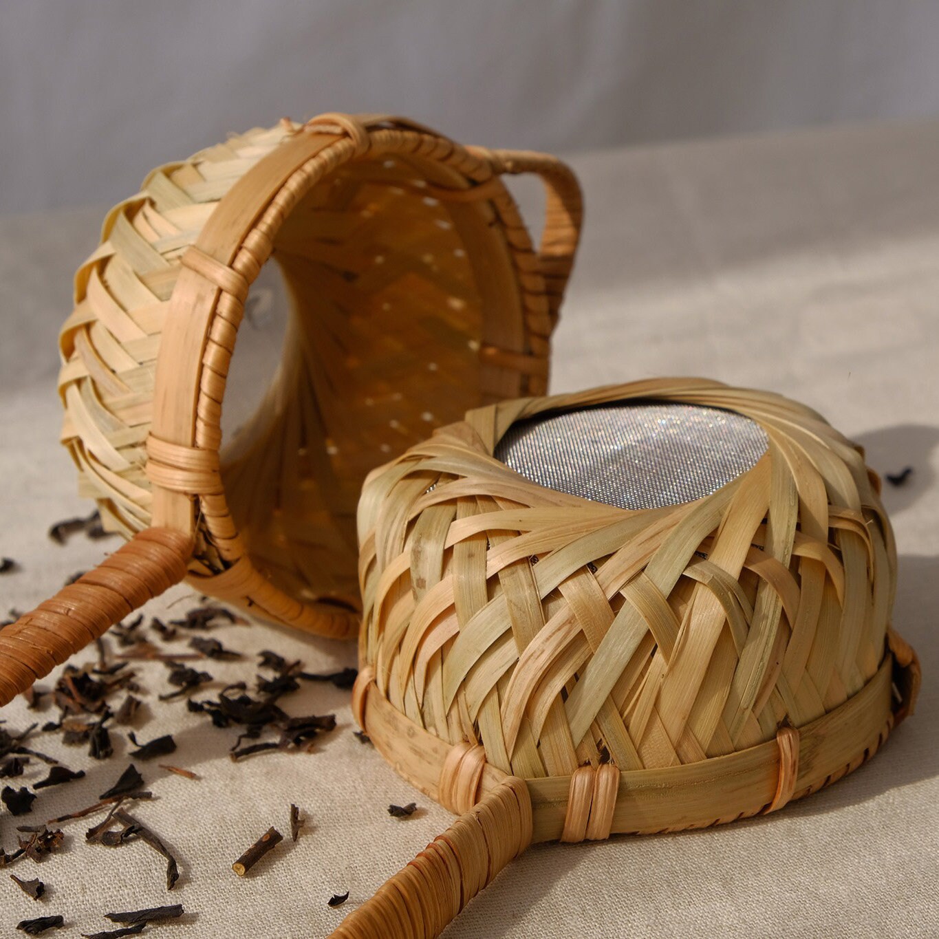 Vintage Natural Bamboo Tea Strainers