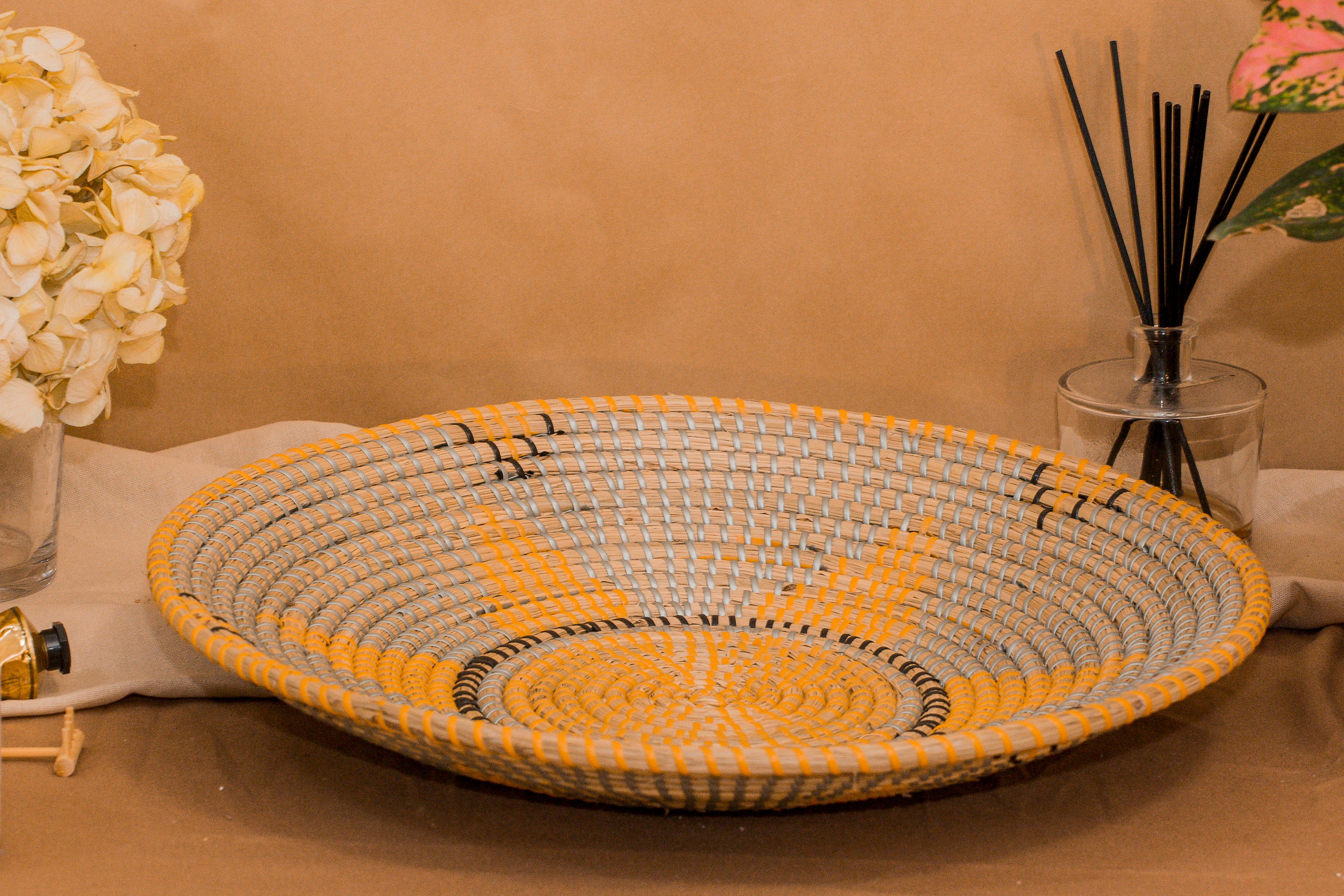 Boho Round Rattan Bowl Ariel