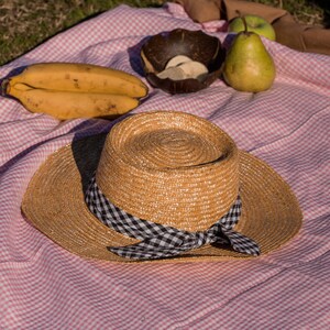Cloche paja barco ancho ala sombrero afijado banda, Vintage Retro elegante disquete ratán sombrero Boho Chic verano mujer Seagrass sun sombreros imagen 8