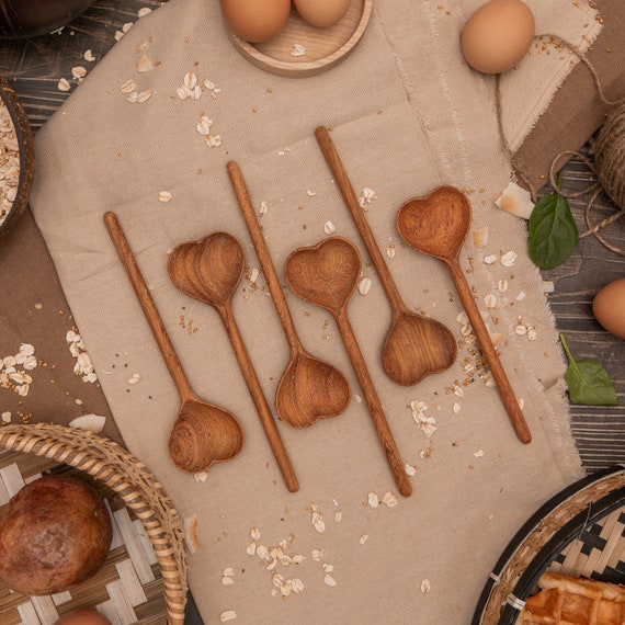 Natural Wood Tableware Spoon Utensils For Nonstick Cookware Handmade  Cooking Spoons Dinnerware Sets Tableware Kitchen Tool