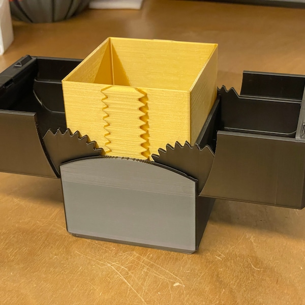 STL files for 100 card (No texture) geared deck box with magnetic latch.