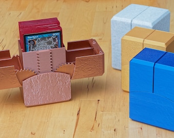mtg card box 3d print STL Files for 60 Card Geared Deck Box With Magnetic Latch
