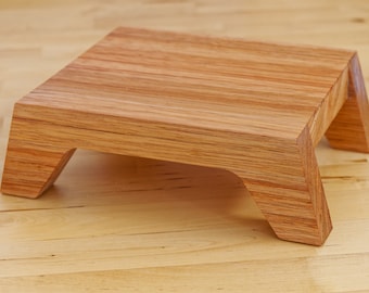 Compact, minimalist, monitor stand. Made from 30mm thick silver wattle.