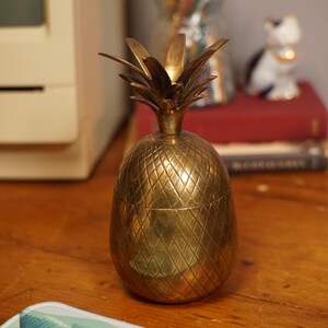 Vintage Brass Pineapple Container 7.5 inch