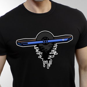 Melting OneWheel Skateboard Riding Electric Float Ride Graphic Tee T-shirt