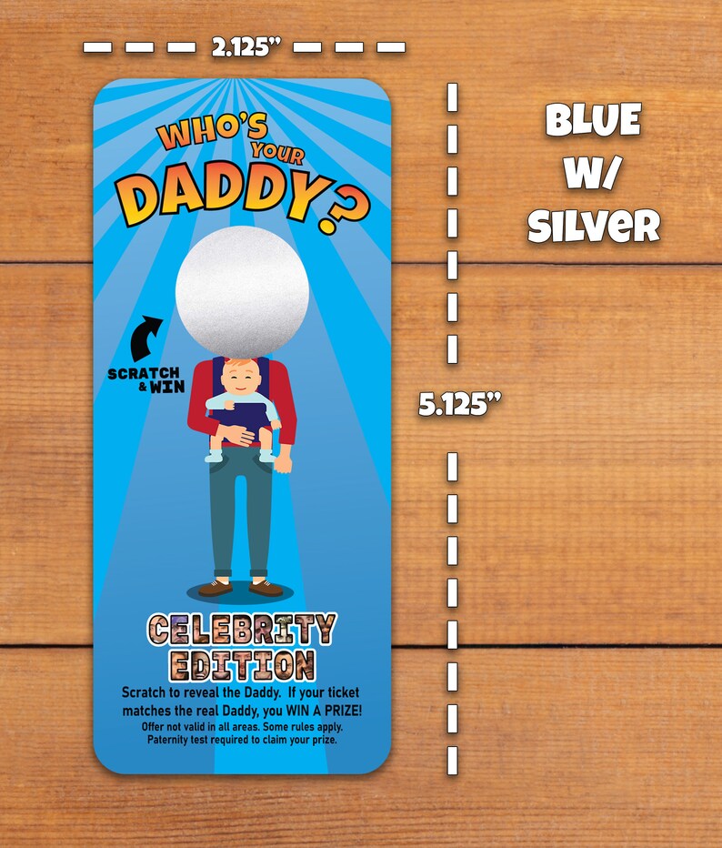 Baby Shower Game Who's Your Daddy Lotto Scratch off Tickets Fun Baby