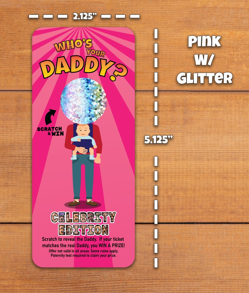 Baby Shower Game Who's Your Daddy Lotto Scratch off Tickets Fun Baby