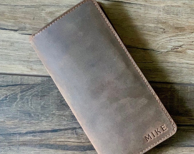 Christmas Gift For Him, Custom Leather Wallet, Personalized Wallet, Engraved Wallet, Gift For Boyfriend, Mens Wallet, Dad Birthday Gift