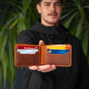 Cartera plegable, Cartera personalizada, CARTERA DE CUERO HOMBRE, Cartera de cuero, Cartera para hombre, Cartera, Cartera minimalista, Cartera grabada, Regalo para hombre