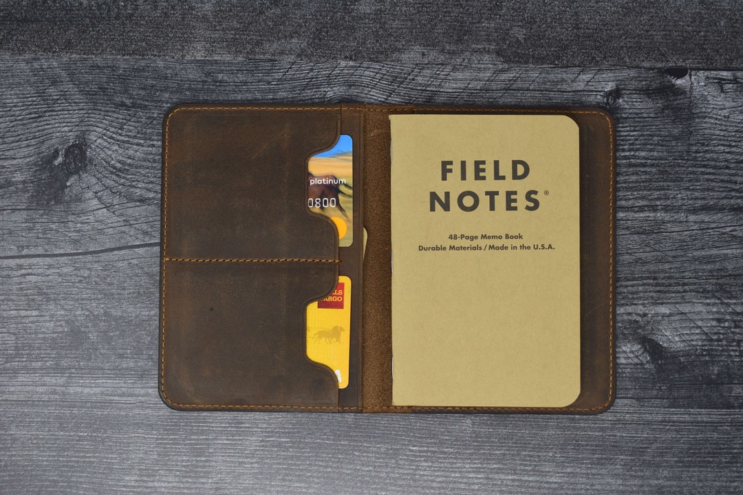 Field Notes Leather Cover Journal Cover Crazy Horse Personalized
