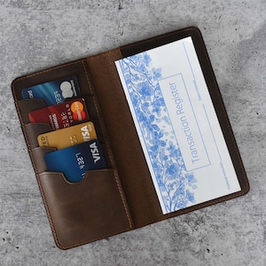 Leather Real water snake skin checkbook Cover