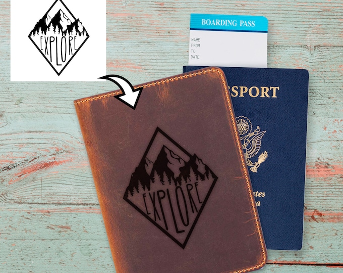 Leather Passport Cover Personalized, Leather Passport Holder, Passport Case, Passport wallet, Travel gift, Wanderlust gift, Traveler's gift