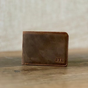 Regalos de billetera personalizados / Cartera de escritura a mano / Cartera de cuero para hombres / Regalo de escritura a mano para él / Cartera grabada