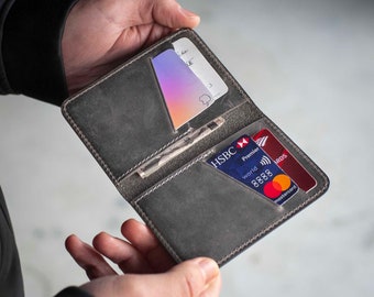 Minimalist Leather Wallet, Front Pocket Wallet, Mens Wallet, SLIM wallet, PERSONALIZED LEATHER Wallet, Mens Leather Wallet