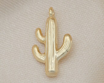 8pcs-Brass Cactus Charm silver tone available bronze tone desert plant charm