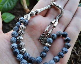 Customized Akik Tesbih, Personalized Islamic Prayer, 33 beads Name Tasbih, Turkish Aqeeq Rosary, Cremate Tasbeeh, Memorial Agate Tasbih