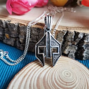 Gladiator 925k Silver Necklace, Warrior Necklace, 925 Sterling Silver Men Pendant, Gift for Hero Man, Gift for Him
