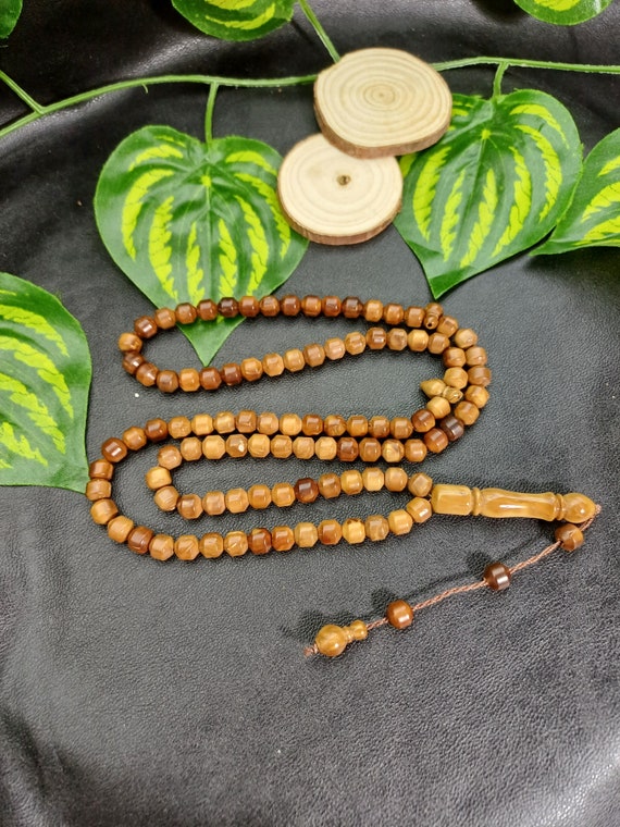 Kuka Tesbih, Natural Coca Wood Tasbeeh, 99 Islamic Misbaha, Prayer Beads,  Gift, for Him, Sufi Gift Rosary, Men Women Salatul Tasbih 