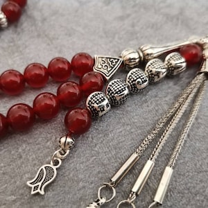 Custom Carnelian Prayer Beads: Yemeni Aqeeq Tasbih, Muslim Gift