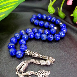 Lapis Lazuli Tasbih: 33-Bead Islamic Prayer Beads, Luxury Gift