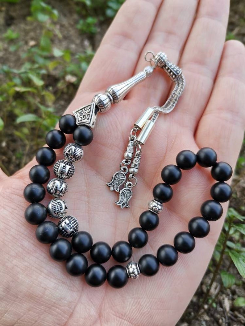 Personalized Matte Black Onxy Tasbih Customized Rosary Gift - Etsy