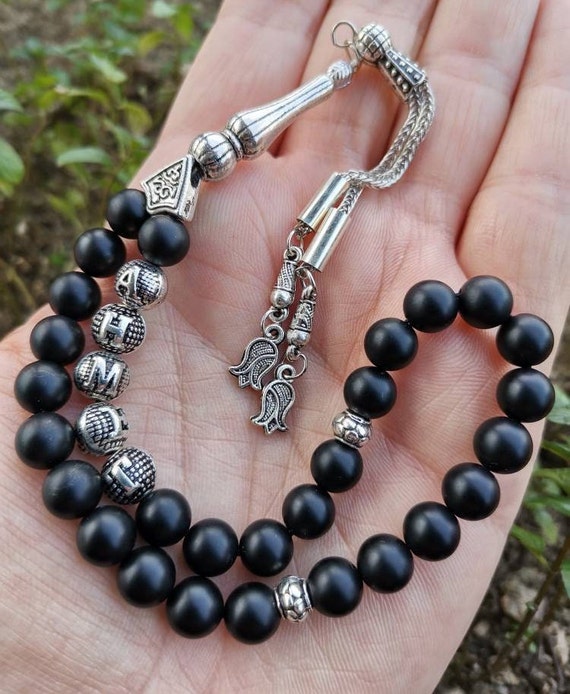 Personalized Matte Black Onxy Tasbih Customized Rosary Gift - Etsy