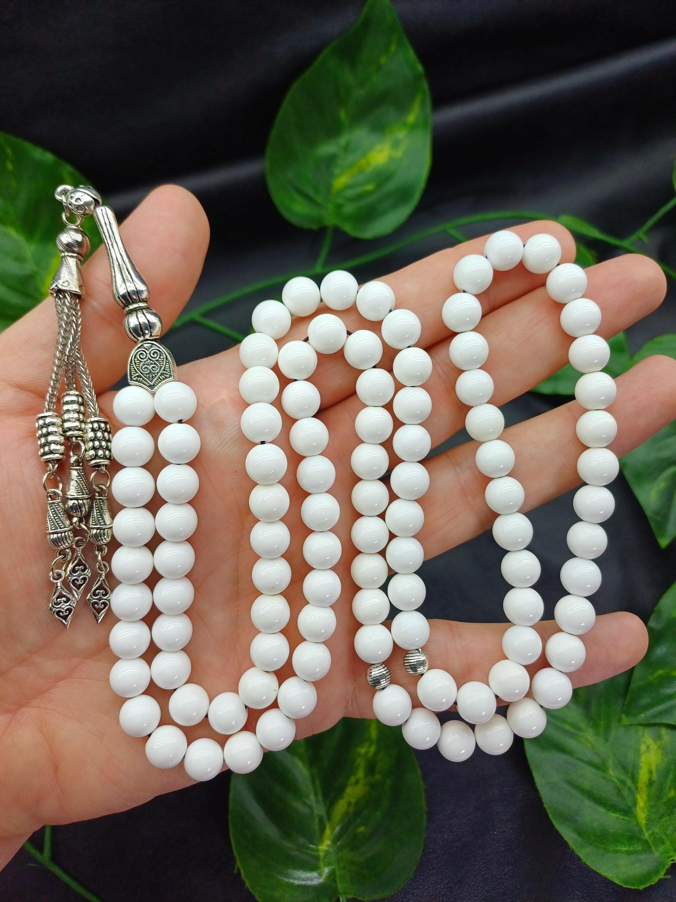 Chapelet Islamique 99 Perles – Nacre Et Argent 925, Neuf, Avec Gland