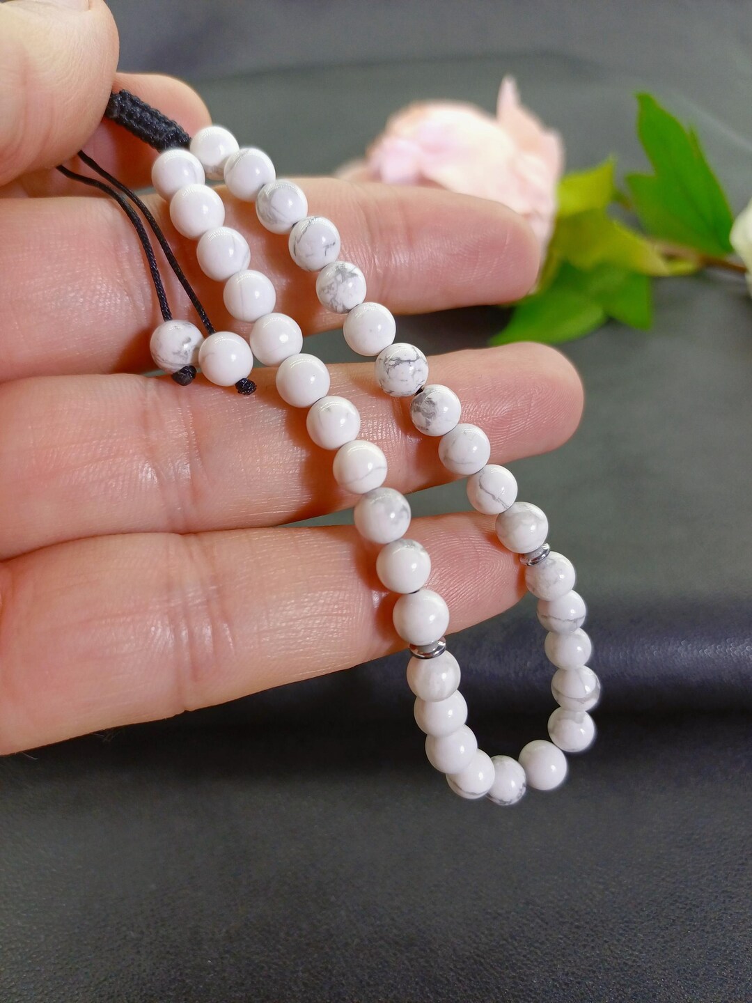 Howlite 33 Bead Tasbih Bracelet, White Gemstone Misbaha - Etsy