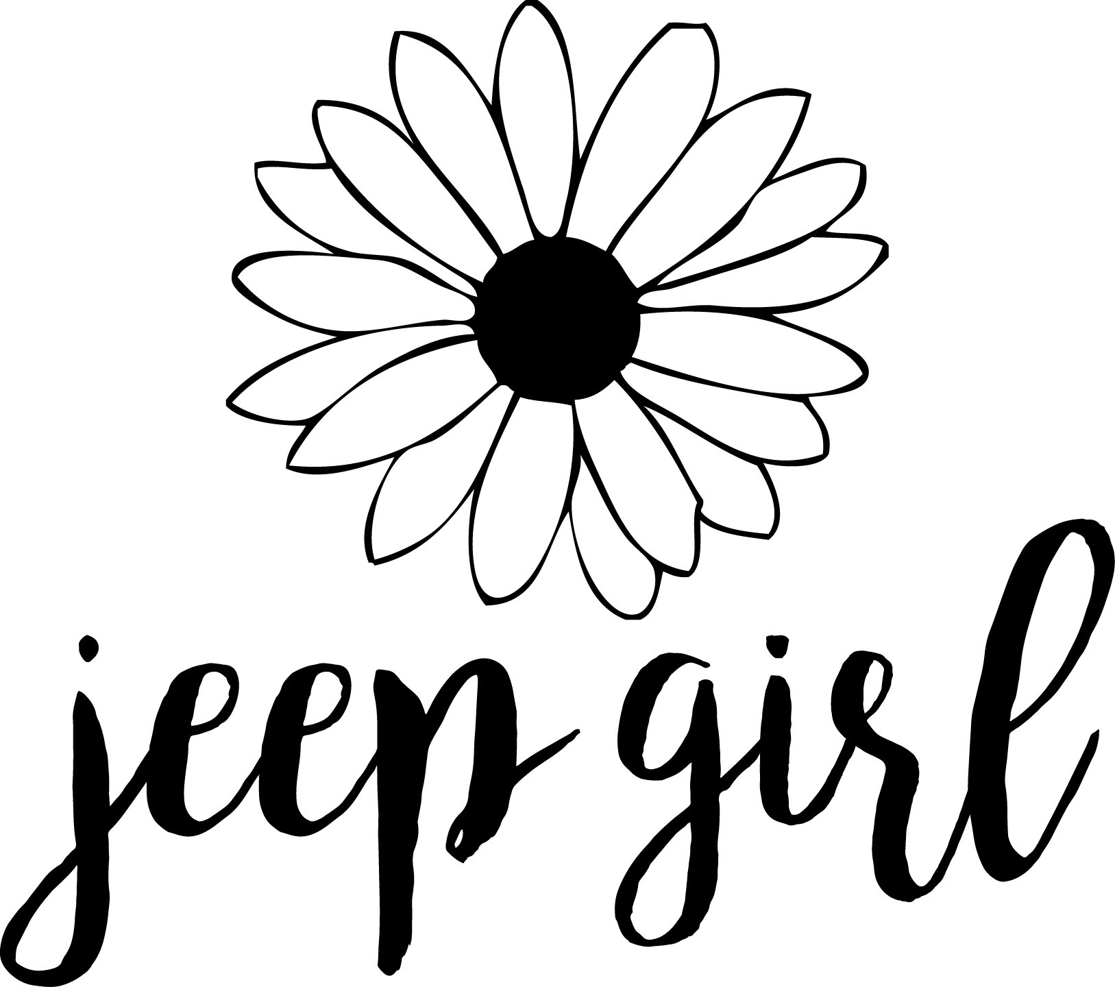 Jeep Girl with Daisy Decal Etsy
