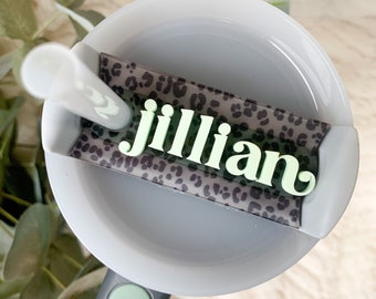 Leopard Stanley Topper: Personalized Acrylic Name Plate