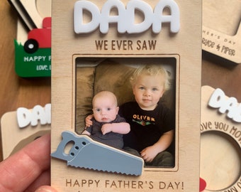 Father's Day Photo Magnet, Father's Day Gift, Photo Frame, Best Dad, Personalized, Gift for Dad, Gift for Grandpa, Fridge Photo Frame