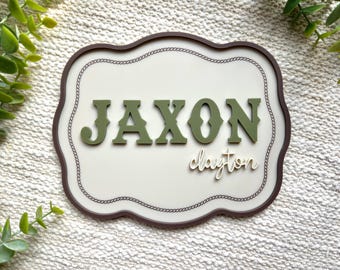 Personalized Cowboy Name Announcement: Western Baby Decor
