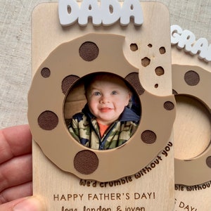 Father&#39;s Day Photo Magnet, Father&#39;s Day Gift, Photo Frame, Cookie, Personalized, Gift for Dad, Gift for Grandpa, Fridge Magnet